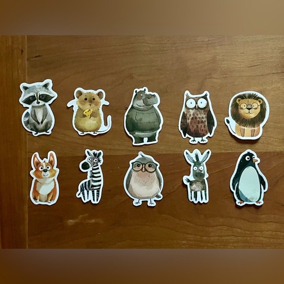 20 Whimsical Animal Cartoon-Style Stickers. Mixed Lot. - Picture 2 of 10